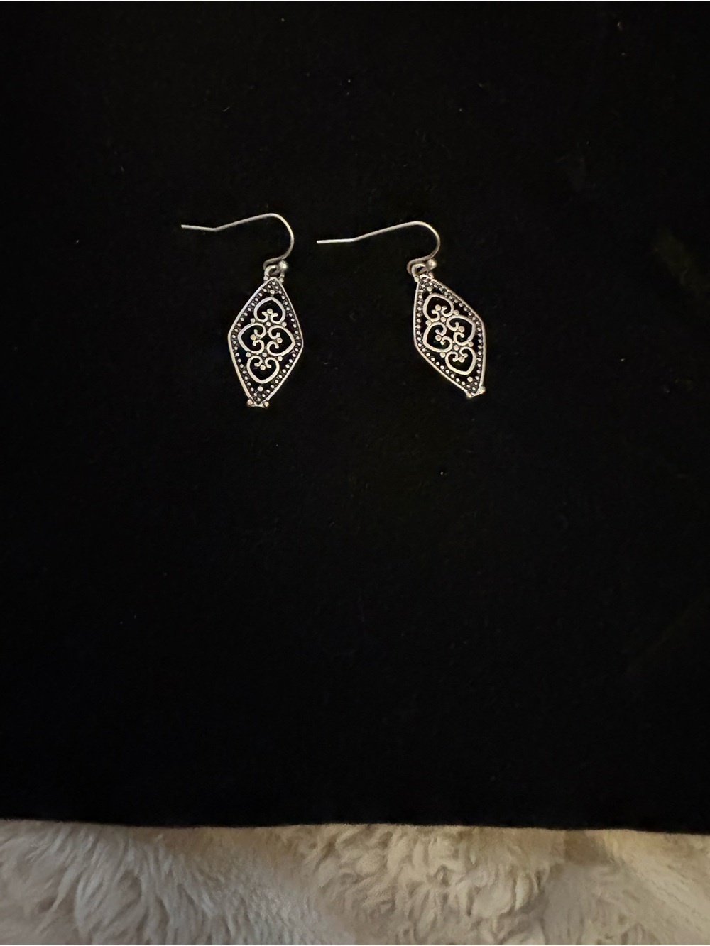 Silver Filigree Drop Earrings